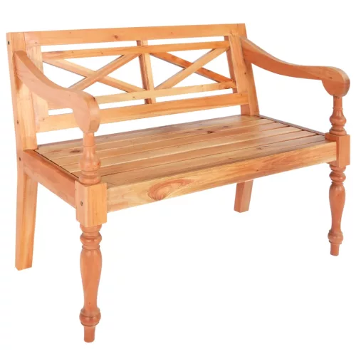 világosbarna tömör mahagóni Batavia pad 98 cm