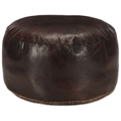 sötétbarna valódi kecskebőr puff 60 x 30 cm