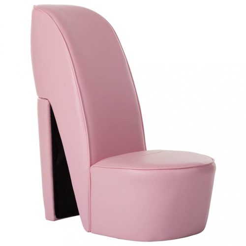 rózsaszín magas sarkú cipő formájú műbőr szék