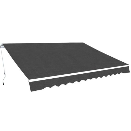 kézi működtetésű összecsukható napellenző, antracit, 350 cm