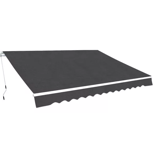vidaXL kézi működtetésű összecsukható napellenző, antracit, 450 cm