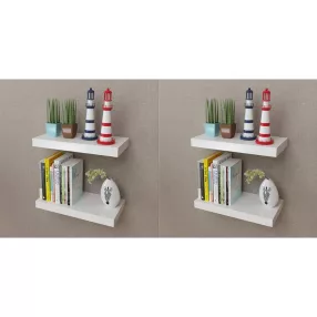 4 db fehér fali polc 40 cm