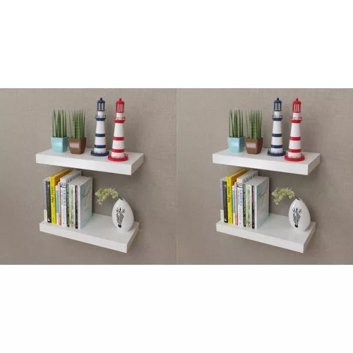 4 db fehér fali polc 40 cm