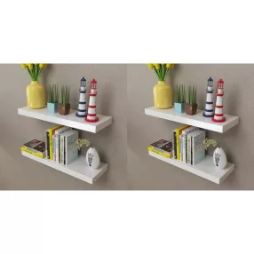 4 db fehér fali polc 60 cm