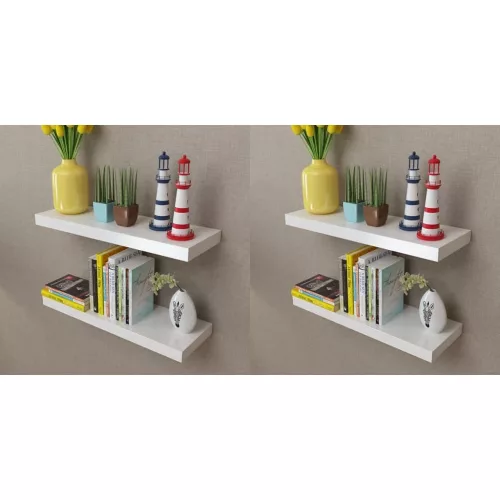 4 db fehér fali polc 60 cm