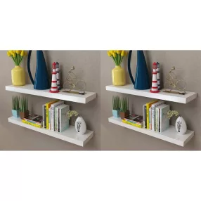 4 db fehér fali polc 80 cm