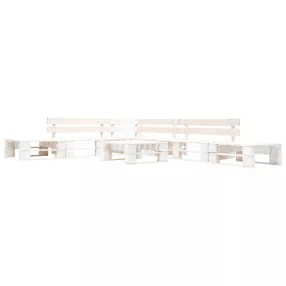 6 részes fehér fa kerti raklap-ülőgarnitúra