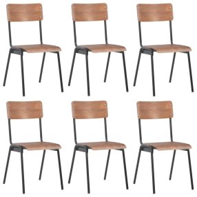 6 db barna furnérlemez étkezőszék