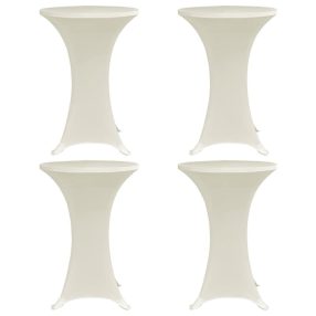   4 db krémszínű sztreccs asztalterítő bárasztalhoz Ø60 cm