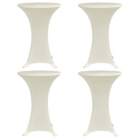   4 db krémszínű sztreccs asztalterítő bárasztalhoz Ø70 cm