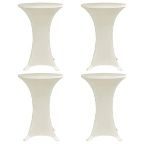   4 db krémszínű sztreccs asztalterítő bárasztalhoz Ø80 cm