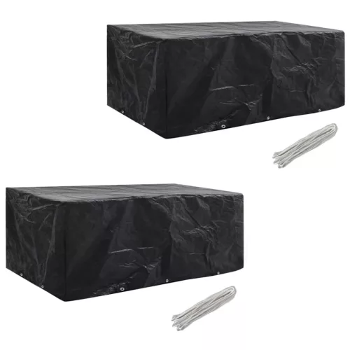 2 db 8 személyes polyrattan szett huzat 10 lyukkal 229 x 113 cm