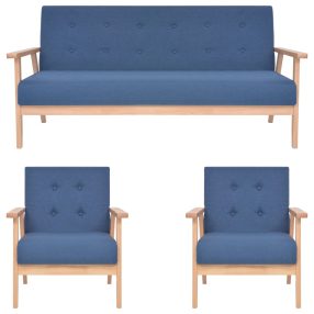 3-részes kék szövet ülőgarnitúra