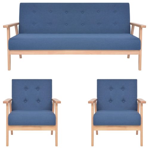3-részes kék szövet ülőgarnitúra