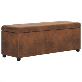 barna művelúr pad tárolórekesszel 116 cm