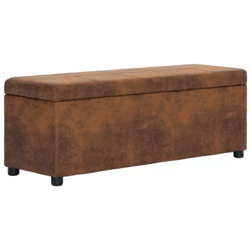 barna művelúr pad tárolórekesszel 116 cm