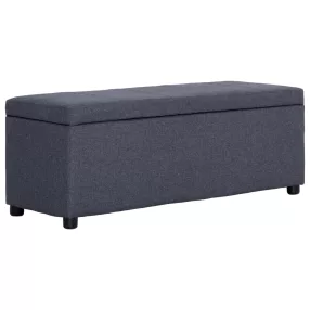 sötétszürke poliészter pad tárolórekesszel 116 cm