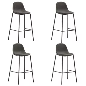 4 db sötétszürke szövet bárszék