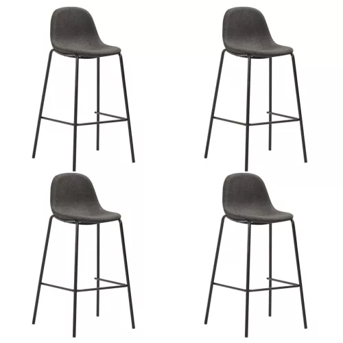 4 db sötétszürke szövet bárszék