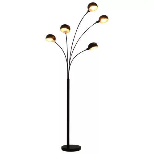 fekete-arany állólámpa 200 cm 5 db E14 típusú foglalattal