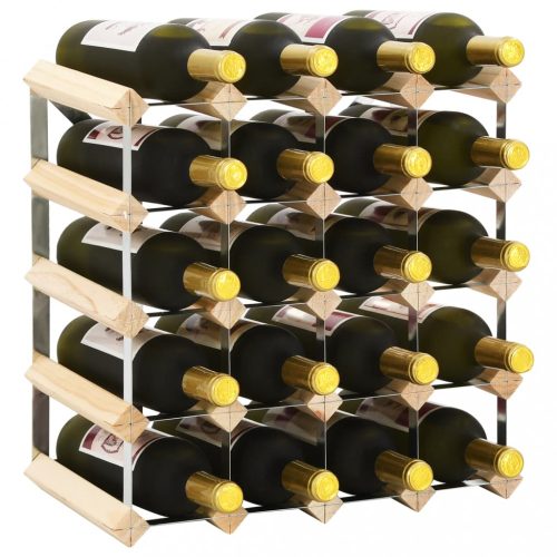Tömör fenyőfa bortartó állvány 20 palackhoz
