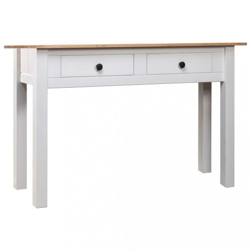 Fehér panama stílusú tömör fenyőfa tálalóasztal 110x40x72 cm