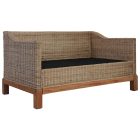 2 személyes természetes rattan kanapé párnával