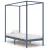 szürke tömör fenyőfa baldachinos ágykeret 90 x 200 cm