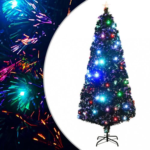  optikai szálas műkarácsonyfa talppal/LED fénnyel 210 cm