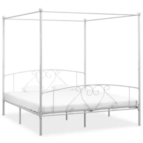 vidaXL fehér fém baldachinos ágykeret 200 x 200 cm 