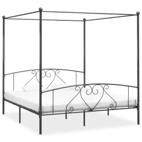 vidaXL szürke fém baldachinos ágykeret 200 x 200 cm 