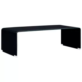 fekete edzett üveg dohányzóasztal 98 x 45 x 31 cm