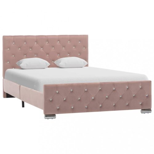 Rózsaszín bársony ágykeret 120 x 200 cm