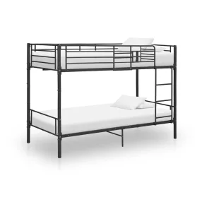 fekete fém emeletes ágy 90 x 200 cm