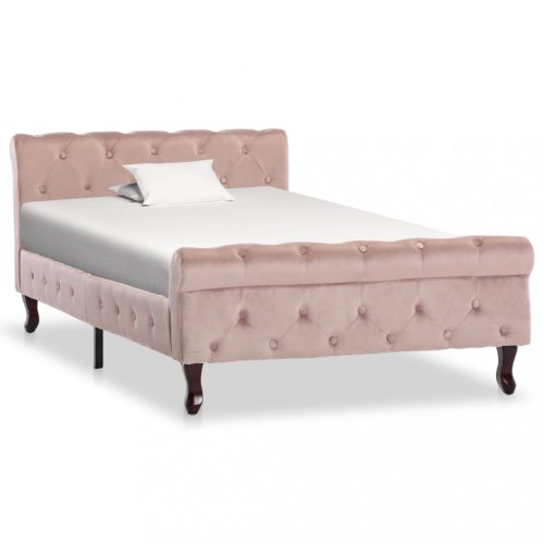 Rózsaszín bársony ágykeret 100 x 200 cm