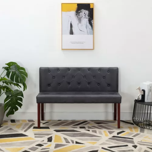 szürke művelúr pad 120 cm