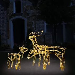   3 részes karácsonyi rénszarvas díszvilágítás 229 LED-del