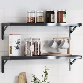 4 db fekete rozsdamentes acél polctartó 20 x 2,5 x 14 cm