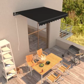   vidaXL antracitszürke kézzel behúzható napellenző 300 x 250 cm