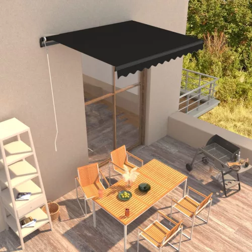 vidaXL antracitszürke kézzel behúzható napellenző 300 x 250 cm