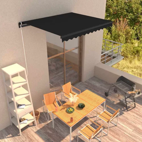vidaXL antracitszürke kézzel behúzható napellenző 350 x 250 cm