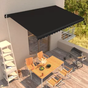   vidaXL antracitszürke kézzel behúzható napellenző 450 x 300 cm