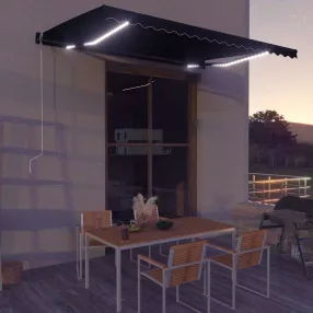   antracitszürke kézzel kihúzható LED-es napellenző 450 x 300 cm
