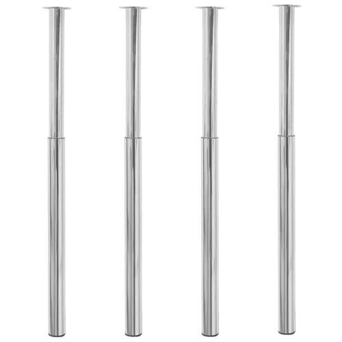 4 db krómszínű teleszkópos asztalláb 710 mm - 1100 mm