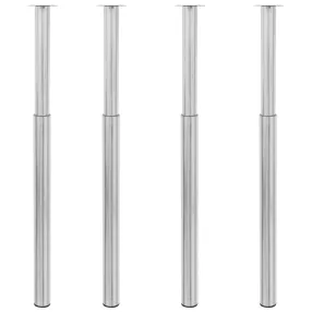   4 db rozsdamentes acél teleszkópos asztalláb 710 mm - 1100 mm