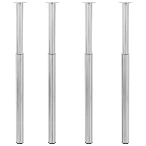 4 db rozsdamentes acél teleszkópos asztalláb 710 mm - 1100 mm