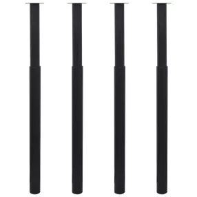 4 db fekete teleszkópos asztalláb 710 mm - 1100 mm