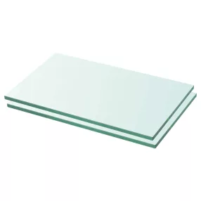 2 db átlátszó üveg paneles polc 30 x 12 cm