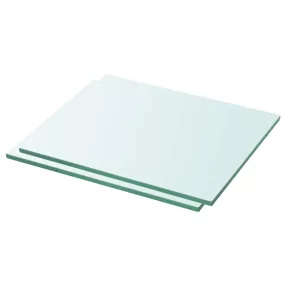 2 db átlátszó üveg paneles polc 30 x 20 cm