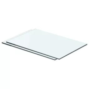 2 db átlátszó üveg paneles polc 40 x 20 cm